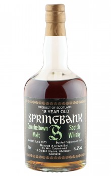 Springbank 1973 18 Year Old, Rum Butt 1991 Cadenhead Bottling - 57.9%
