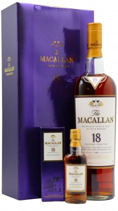 Macallan Light Mahogany Sherry Oak & Miniature 1991 18 year old