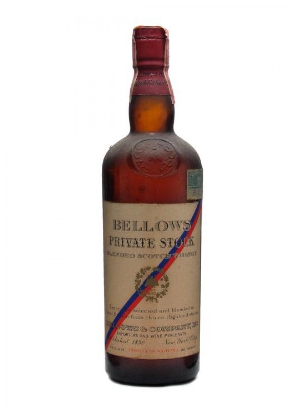 Bellow's Private Stock Bottled 1930s