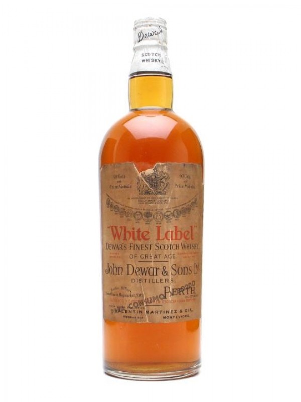 Dewar's White Label Spring Cap Bottled 1960's 100cl