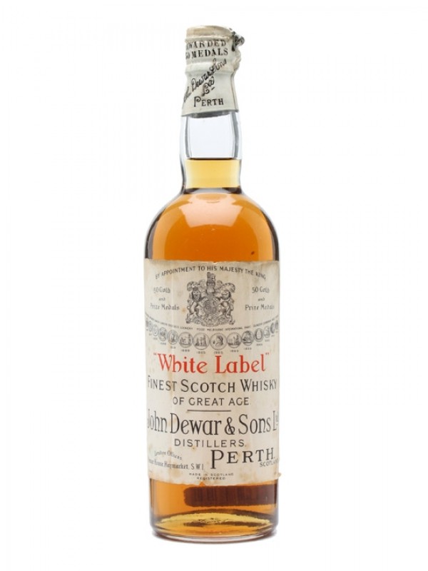 Dewar's White Label George V Spring Cap Bottled 1940's